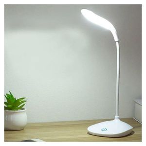 Lampe de bureau LED pliable et portable rotative à 360°, Lampe LED réglable avec 3 niveaux de luminosité, Lampe de lecture USB pour la maison et le bureau.