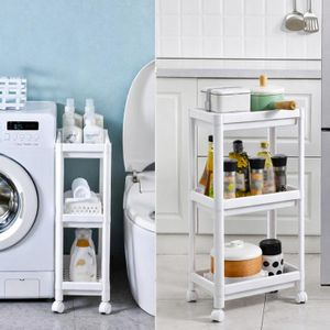 رف متعدد الوظائف لغرفة المعيشة وغرفة النوم والمطبخ والحمام (3 طبقات (مع عجلات))