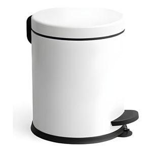 Poubelle À Pédale 12 L Blanche - Ronde - Cuisine, Salle De Bain, Bureau - Design Moderne