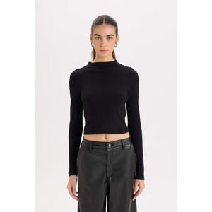 Defacto تي شيرت كم طويل نسيج مشروط سليم فيت