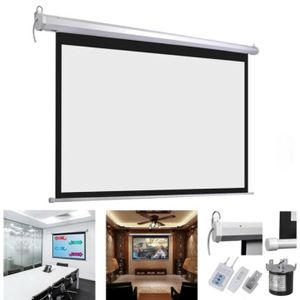 Owlenz E50 Écran Motorisé 100 Pouces  16 9 BLANC Avec Telecommande