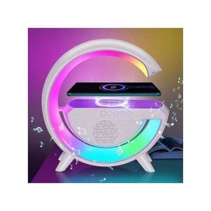Lampe LED multicolore avec haut-parleur Bluetooth intégré, Chargeur sans fil pour bureau et chambre