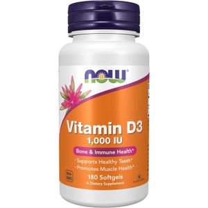 Now Vitamine D3 haute efficacité, 1000 UI, 180 capsules à enveloppe molle