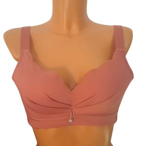 Soutien gorge maintien médical rose avec strass