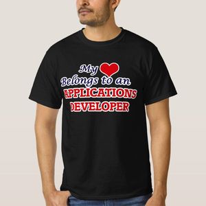 My Heart Belongs to an Applications Developer T-Shirt unique design - t shirt tres bon qualite