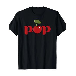 T-shirt décontracté pour homme à motif cerise pop -   doux, manches courtes, col rond, noir avec design cerise rouge, léger et respirant, idéal pour un look décontracté