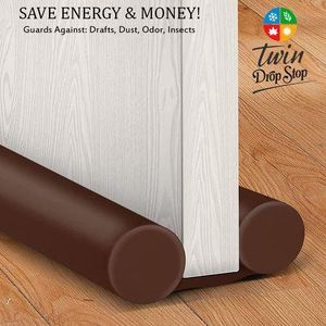 Drop Stop Bloqueur de courants d'air sous la porte Marron Bouchon de porte, 1Mètre