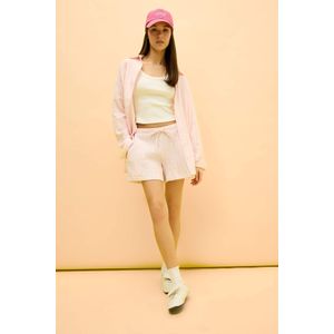 Defacto شورت كابري قصة A مخطط بخصر عادي بساق قصير