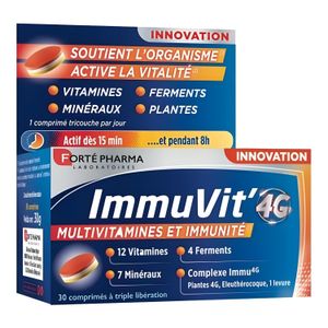 Forte Pharma Multivitamines et Immunité - Soutien de l'organisme et Vitalité - 30 comprimés à triple libération