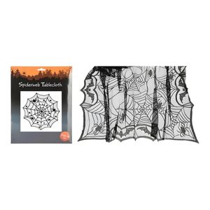 Nappe Toile d’Araignée Halloween - Décoration Festive - Pour Table de Fête - 132 x 178 cm Noire