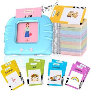 Cartes Flash Montessori Parlantes – 224 Mots, Jouet d’Apprentissage Interactif pour Enfants, Développement de la Parole et du Vocabulaire, Bleu