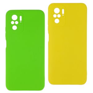 Pack 2 Pochettes silicone pour Redmi Note 10S Vert clair - Jaune 