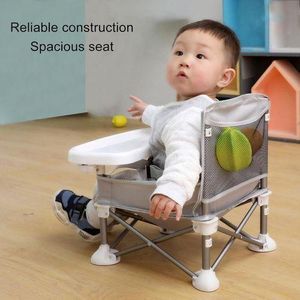 Chaise haute pliante pour bébé, siège de repas compact avec tablette pliante et espace de rangement, chaise de bébé portable avec ceinture de sécurité, idéale pour repas à la maison, en voyage, camping et pique-niques