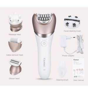 Kemei Épilateurs électriques 5 en 1 Rasoir rechargeable Rasage Facial Coupe de cheveux Remover Masseur Suppression de cal