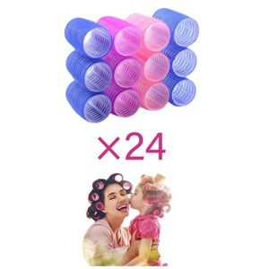 Rouleaux pour cheveux. Lot de 24 bigoudis auto adhésif. Couleurs Aléatoires. 