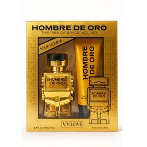 V.V.LOVE طقم Hombre de Oro للرجال (ماء تواليت وما بعد الحلاقة)