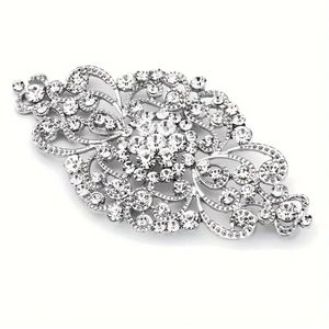Broche Femme Strass Cristal – Accessoire Élégant pour Robe, Hijab et Coiffure