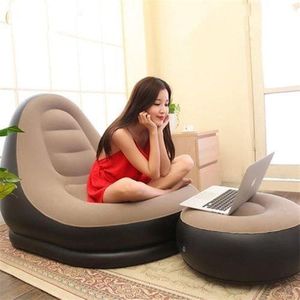 Canapé portable gonflable, pouf pliant, pouf paresseux, tatami, repose-pieds de salon, ensemble de lit gonflable