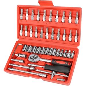 Coffret de clés à douille et cliquets - 46 pièces
