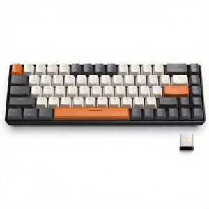 لوحة مفاتيح ميكانيكية لاسلكية K68 60% BT 5.0/2.4 جيجا هرتز مع مستقبل 2 في 1 مزدوج الوضع، لوحة مفاتيح ألعاب مدمجة بـ 68 مفتاحًا لأجهزة PC Mac Xbox Smartphone