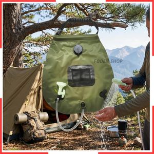 Sac de douche solaire portable pliable 20L,compact et doté d'un tuyau pour camping et les activités de plein air