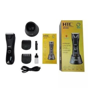 Tondeuse HTC AT-018 pour Homme et Femme – Rasoir Électrique Sans Fil avec Base de Charge pour Soins Personnels