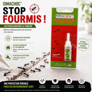 Anti Fourmis Gel Appat en Flacon Goutteur - Traitement Destructeur de Colonie Nuisibles Cuisine Garage Plinthes Balcon Terrasse Embout Precision