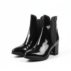 Botte cuir vernie pour femme