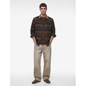 Koton Chemises  Carreaux Kaki Pour Hommes
