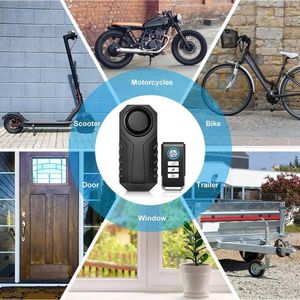 Alarme antivol sans fil avec télécommande,alarme de vibration pour porte,sécurité antivol pour vélo