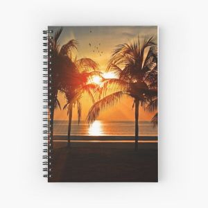 sunset beach palm tree Spiral Notebook Bloc note
