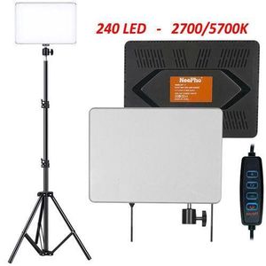 Lampe LED Panneau de lumière LED Éclairage Studio Photo pour photographie, Photo Vidéo - 240 LED + Trépied Tripod 2M