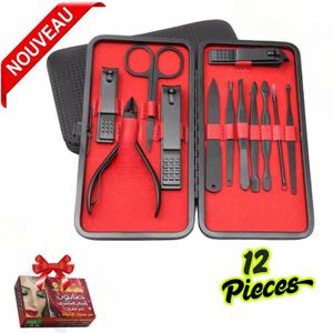 Ensemble de manucure Soins personnels, Ensemble de coupe-ongles,12 en 1 Ensemble de pédicure professionnel Trousse de toilettage