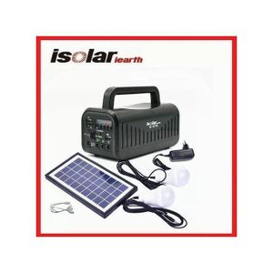 Isolar Lampe LED Solaire Portable avec Panneau Solaire – Radio FM, Lecteur MP3, Éclairage Rechargeable USB, Lampe Torche de Secours pour Maison, Camping et Panne