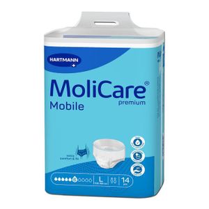 Hartmann Pack :  Molicare Mobile Slip Absorbant Size L 6G Jour + Lingettes Gifrer Offerte 