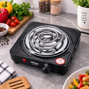 schlëizer Plaque Chauffante Électrique – 1000W  – 21 × 21 cm – Température Réglable