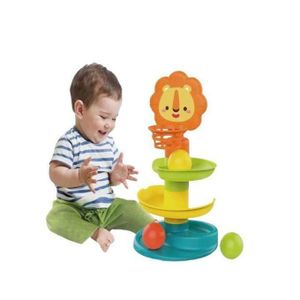 3Rouleau de balles éducatif pour bébé – Jeu d’éveil coloré avec tour empilable et éléphant décoratif