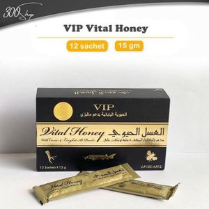 Miel vitahoney Max énergie VIP 12 Sachers // Miel Pour Homme, Stimulant Naturel, Endurance, Gin Seng, Performances Masculine, (paquet de 12 sachets)
