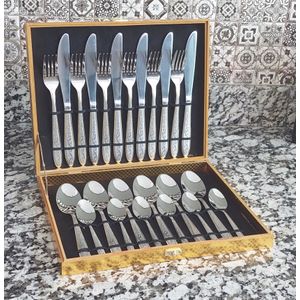 Ensemble Ménagère Couverts De Table En Inox 24 Pièces Bronze (  couteaux,fourchettes,cuillères)