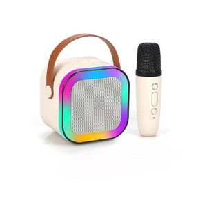 General Enceinte Bluetooth Portable avec Microphone Sans Fil Karaoke – Haut-Parleur LED RGB Rechargeable