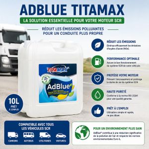 Additif Solution pour Véhicules Diesel SCR ISO 22241 - Reduction des Emissions Polluantes Pret a l'Emploi Bidon Flacon 10 L
