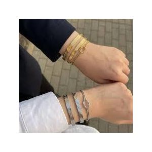 Genebre 4-Piece Adjustable Couple Bracelet Set – Gold & Silver Knot Chain Bracelets