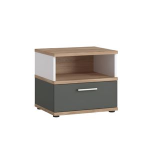 Kitea CHEVET TWENTY - Blanc / Chêne / Gris