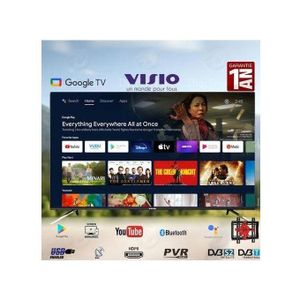 Visio Téléviseur intelligent HD  32 pouces avec Google TV, Dolby Audio, Bluetooth et Wi-Fi. Trouvez votre télécommande + assistance gratuite