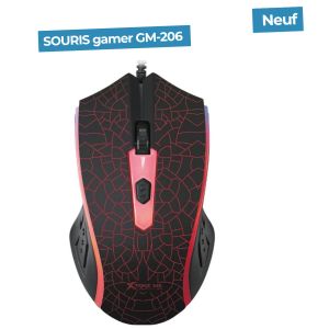 XTRIKE ME Souris de Jeu Optique, Filaire avec 4 Boutons et Rétro-Éclairage à 7 Couleurs, DPI 800/1000/1200, Noir