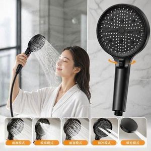 Pommeau de Douche Haute Pression Multifonction – 6 Modes de Jet – Économie d’Eau – Design Moderne Noir