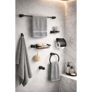 Ferri Ensemble accessoires salle de bain  black pour salle de bain en inox ensemble salle de bain 