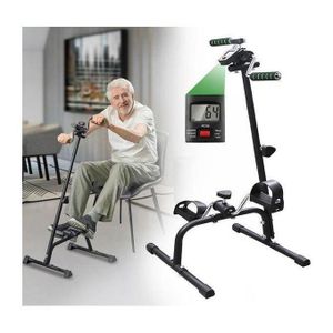 Vélo d'exercice portable pour seniors, Pédalier à double pédale pour les bras et les jambes, et les genoux, avec écran LCD, compteur, équipement d'exercice physique pour les membres supérieurs et inférieurs, Gym à domicile pour les personnes âgées