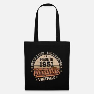 1951 Vintage Né 1951 Vintage Cadeau Anniversaire- , حقيبة تسوق قماشية 35 × 40 سم - حقيبة اليد