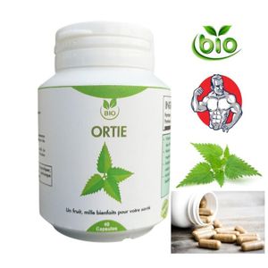 Bio  Ortie feuille / naturel / Riche en vitamines C- A -K -B / 260 mg / 40 gélules